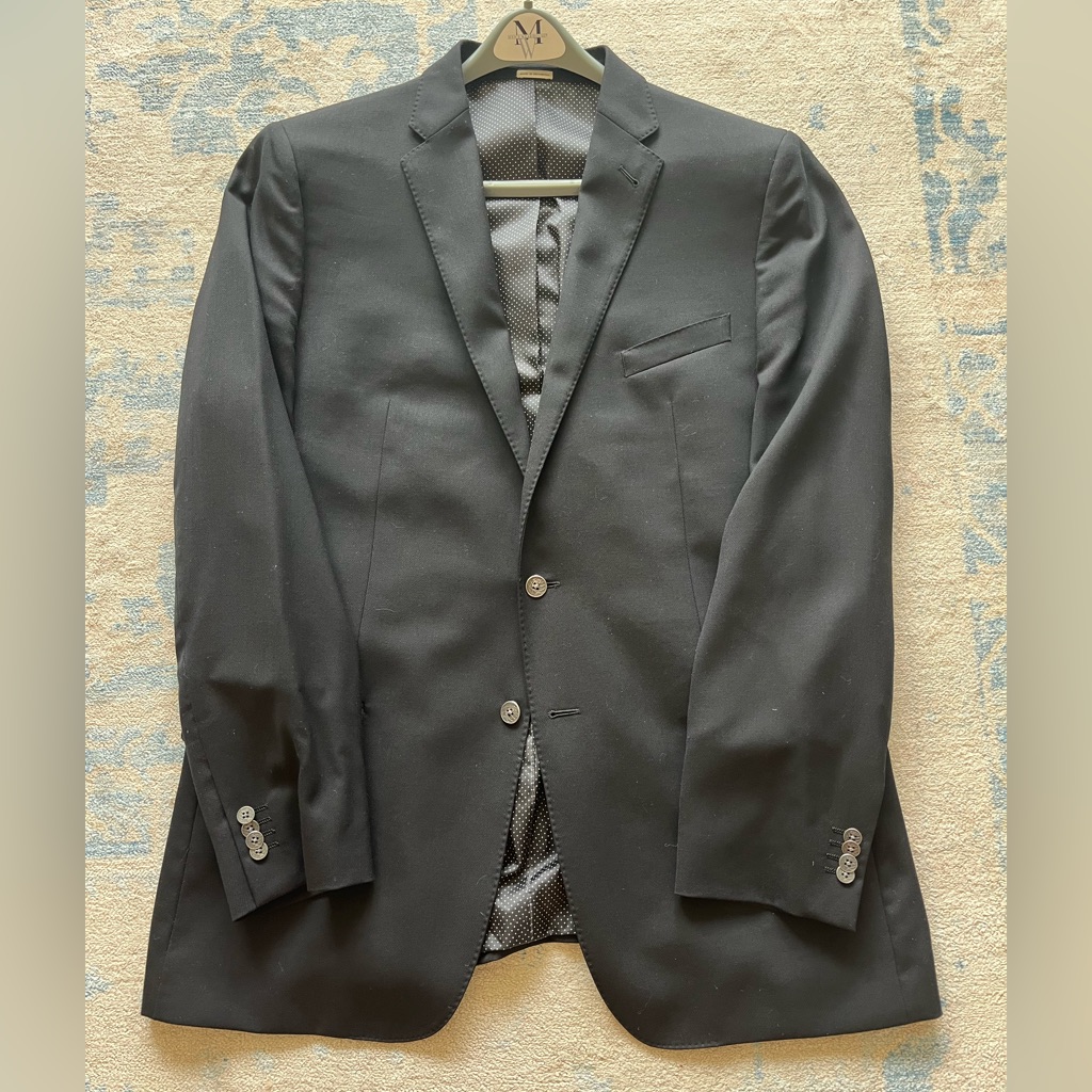 Black Joe Joseph Abboud Blazer 46 Extra Long W/ Globe Buttons